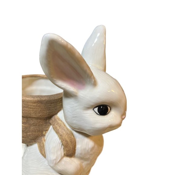 Easter Bunny Rabbit Ceramic Planter Vintage - Picture 8 of 12